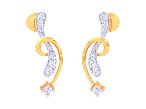 Printable 3D Jewelry design of Earrings with diamonds Modelo 3D