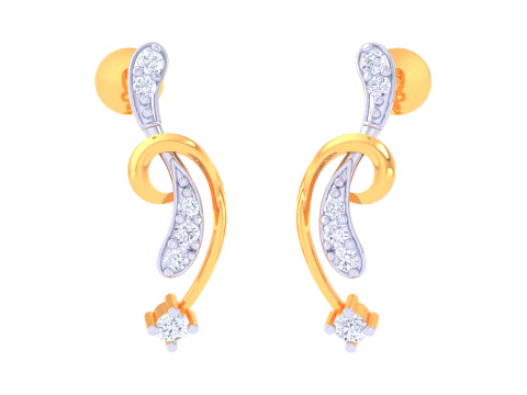 Printable 3D Jewelry design of Earrings with diamonds 3D Model