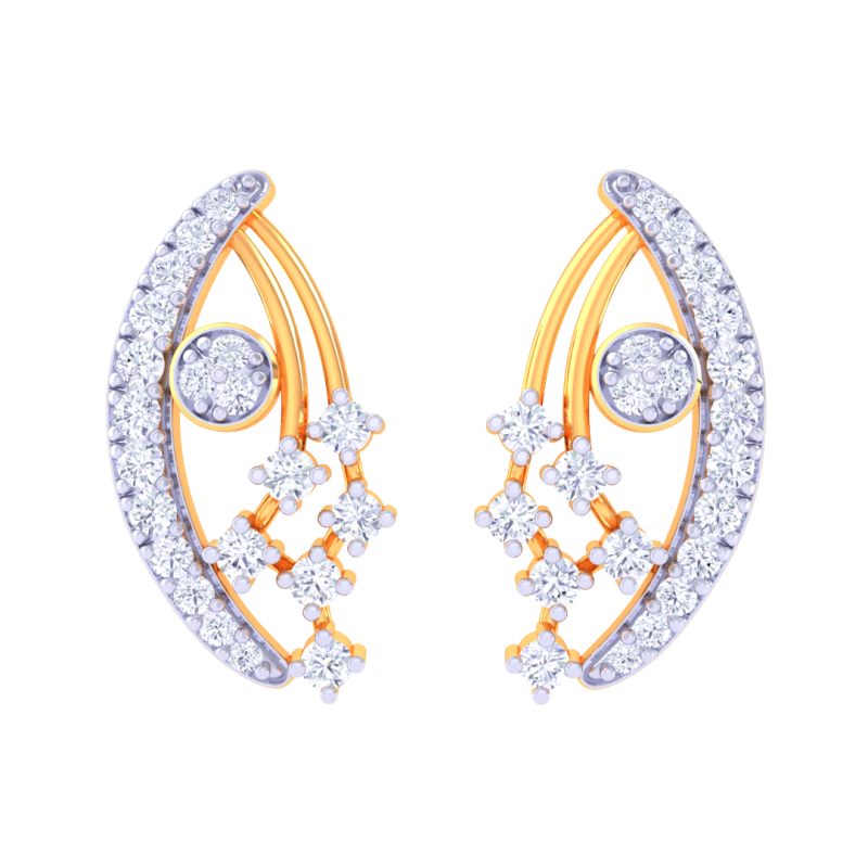 Printable 3D Jewelry design of Earrings with diamonds Model 3D .c4d .max .obj .3ds .fbx .stl .blend