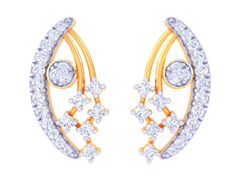 Printable 3D Jewelry design of Earrings with diamonds Modelo 3D
