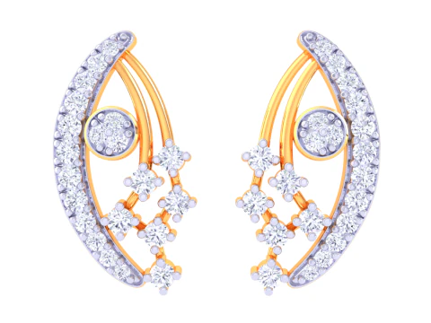 Printable 3D Jewelry design of Earrings with diamonds 3D Model