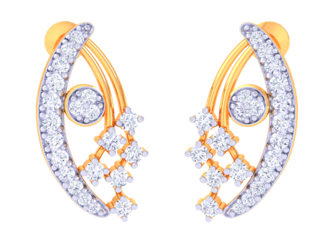Printable 3D Jewelry design of Earrings with diamonds Model 3D