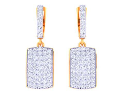 Desain Anting Perhiasan 3D yang dapat dicetak dengan berlian Model 3D