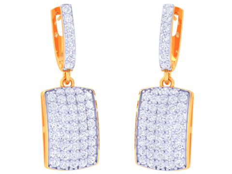 Printable 3D Jewelry design of Earrings with diamonds Modelo 3D
