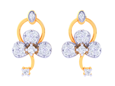 Printable 3D Jewelry design of Earrings with diamonds 3D Model