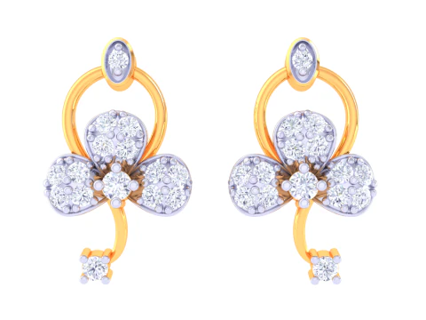 可打印的 3D 钻石耳环珠宝设计 3D 模型