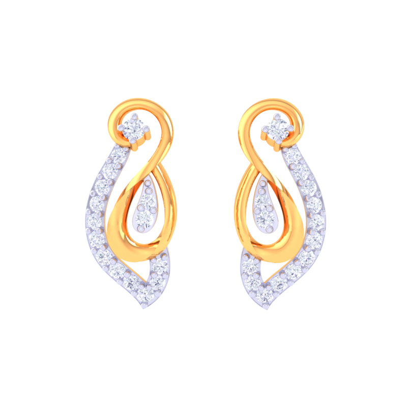 Printable 3D Jewelry design of Earrings with diamonds Modelo 3D .c4d .max .obj .3ds .fbx .stl .blend 