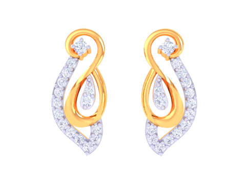 Printable 3D Jewelry design of Earrings with diamonds 3D Model