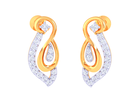 Printable 3D Jewelry design of Earrings with diamonds Modelo 3D