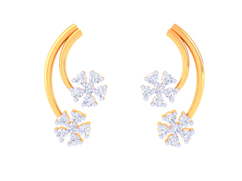 3D-дизайн ювелирных украшений: серьги с бриллиантами для печати 3D Модель