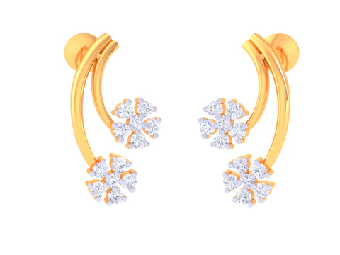 Printable 3D Jewelry design of Earrings with diamonds 3D Model
