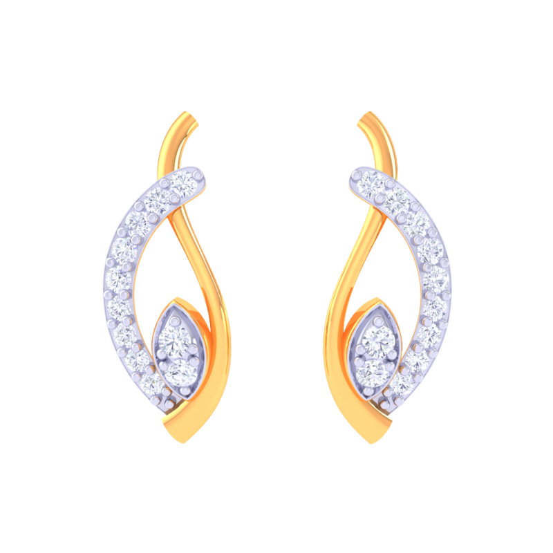 Printable 3D Jewelry design of Earrings with diamonds 3D Modell .c4d .max .obj .3ds .fbx .stl .blend