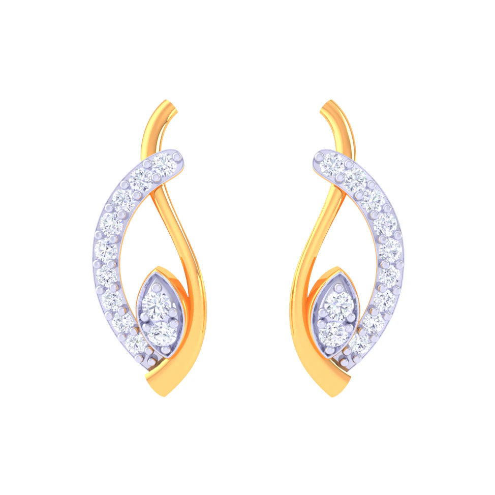 Printable 3D Jewelry design of Earrings with diamonds 3D Model .c4d .max .obj .3ds .fbx .stl .blend 