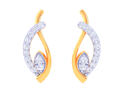 Printable 3D Jewelry design of Earrings with diamonds Model 3D