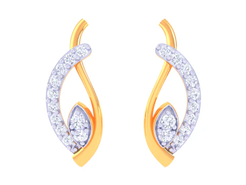 可打印的 3D 钻石耳环珠宝设计 3D 模型