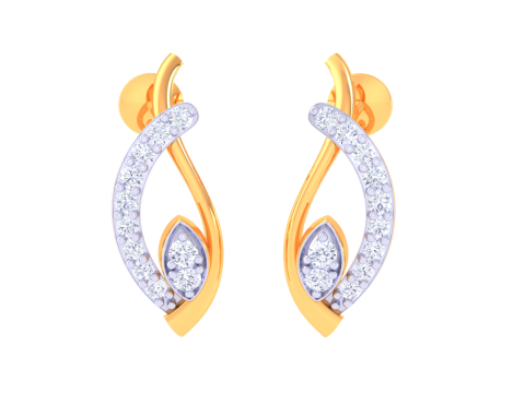 Printable 3D Jewelry design of Earrings with diamonds 3D Modell