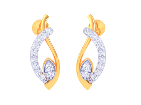 Printable 3D Jewelry design of Earrings with diamonds 3D Model