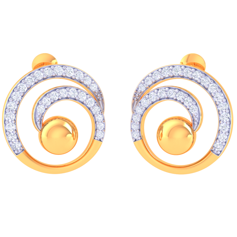 Printable 3D Jewelry design of Earrings with diamonds Modelo 3D .c4d .max .obj .3ds .fbx .stl .blend