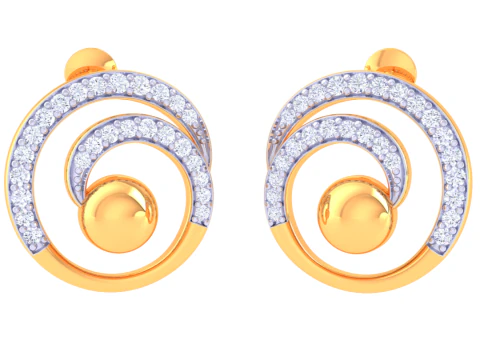 Printable 3D Jewelry design of Earrings with diamonds 3D Model