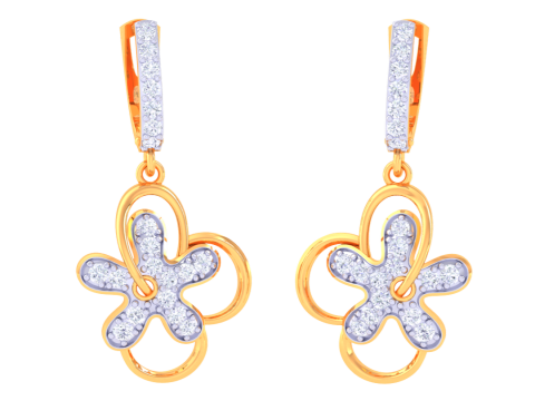 Printable 3D Jewelry design of Earrings with diamonds Model 3D