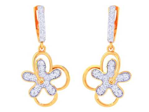 Printable 3D Jewelry design of Earrings with diamonds 3D Model