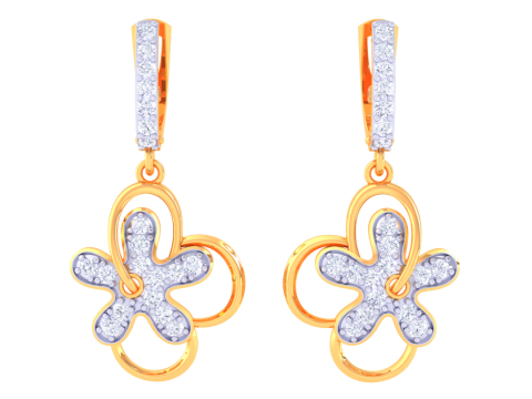Printable 3D Jewelry design of Earrings with diamonds Modelo 3D