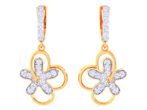Printable 3D Jewelry design of Earrings with diamonds 3D Model