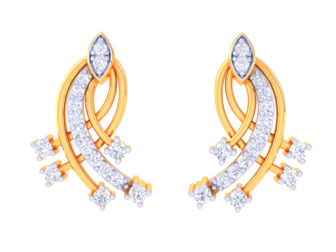 Printable 3D Jewelry design of Earrings with diamonds 3D Model