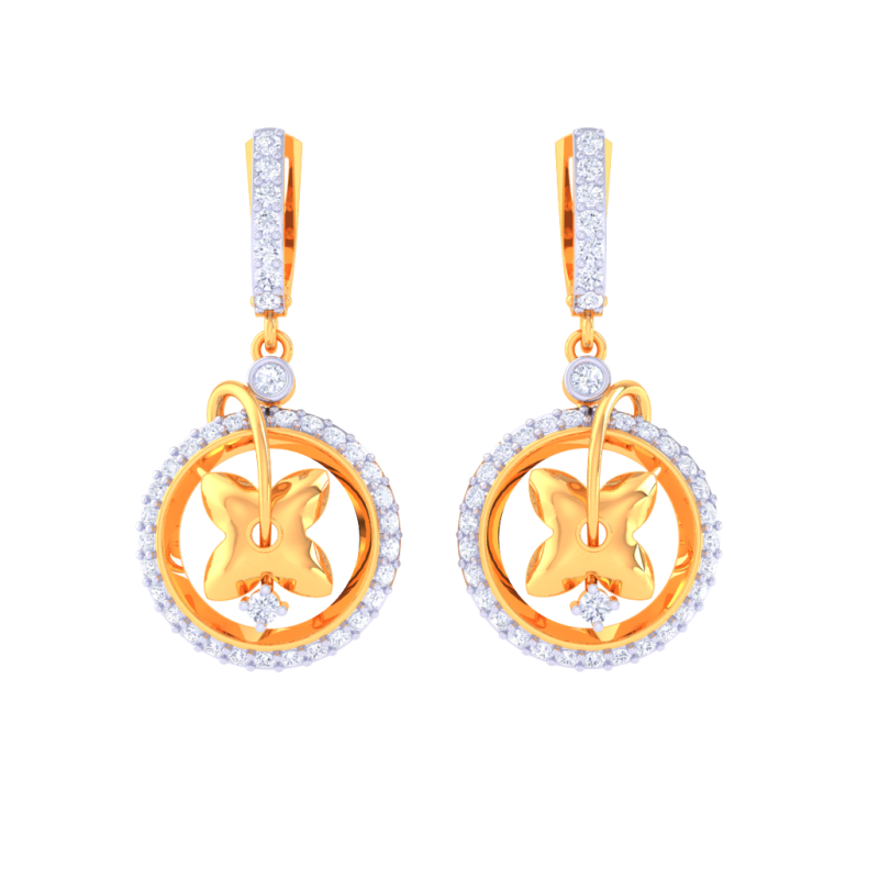 Printable 3D Jewelry design of Earrings with diamonds 3D Model .c4d .max .obj .3ds .fbx .stl .blend