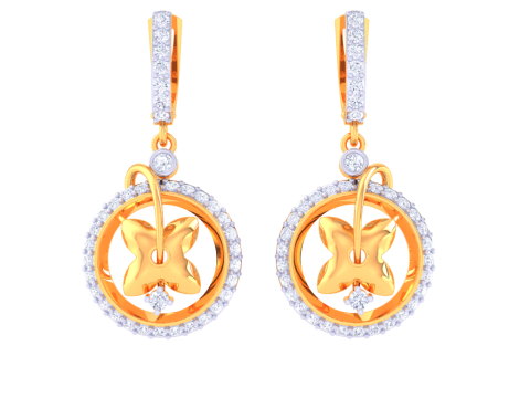 Printable 3D Jewelry design of Earrings with diamonds 3D Модель