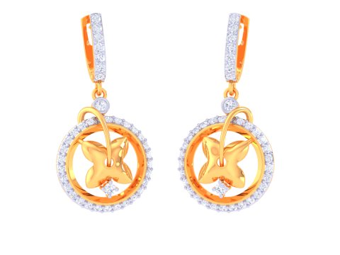 Printable 3D Jewelry design of Earrings with diamonds 3D Model
