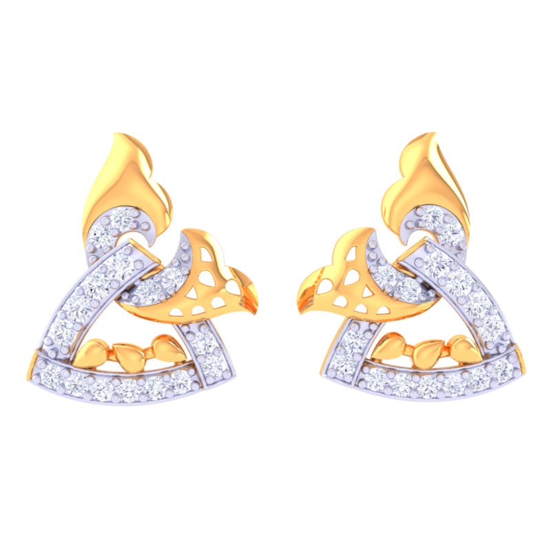 Printable 3D Jewelry design of Earrings with diamonds 3D 모델 .c4d .max .obj .3ds .fbx .stl .blend