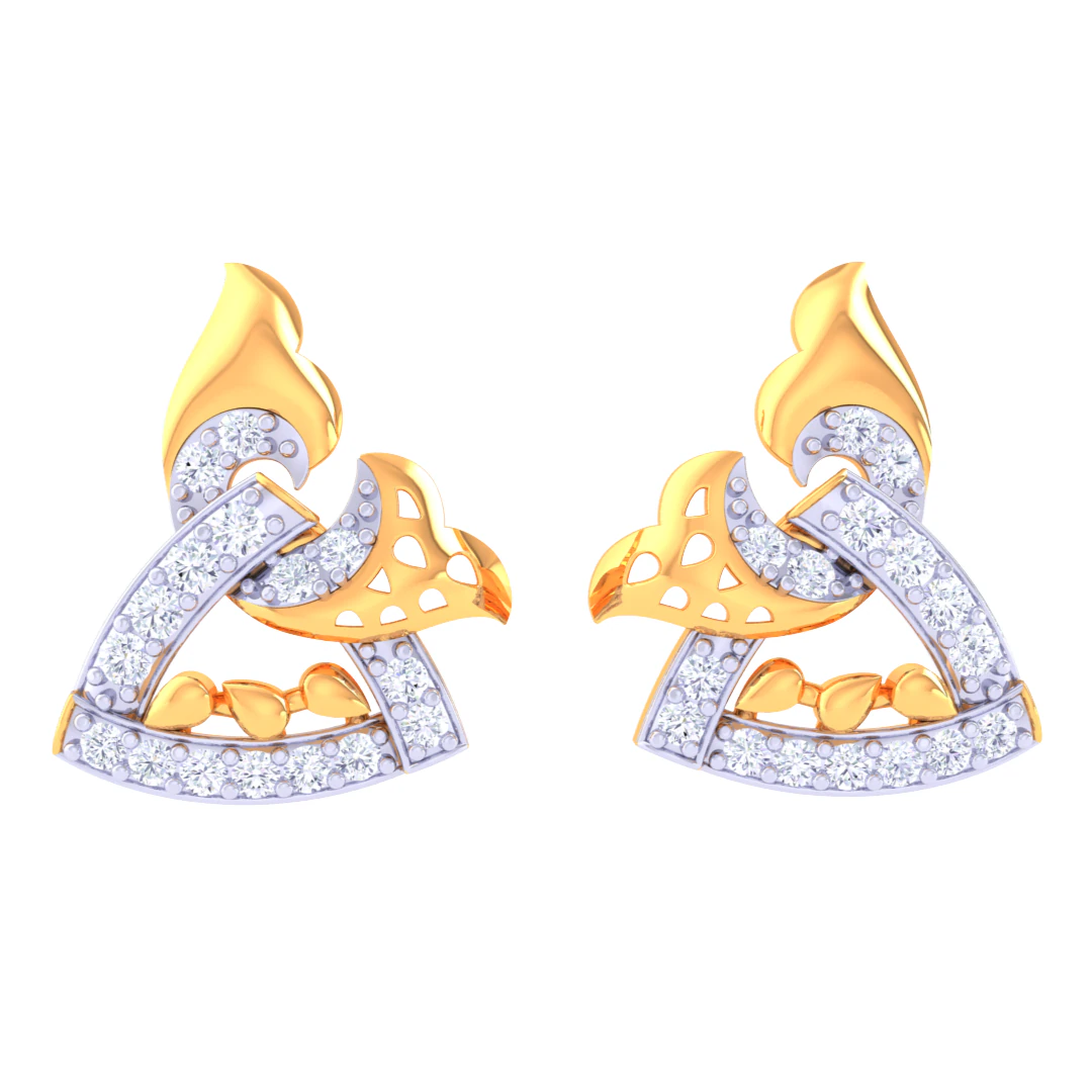 Printable 3D Jewelry design of Earrings with diamonds 3D Model .c4d .max .obj .3ds .fbx .stl .blend 