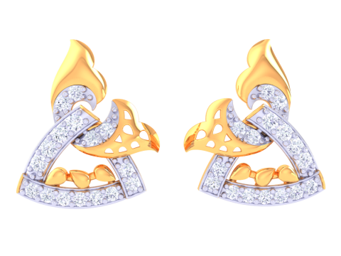 Printable 3D Jewelry design of Earrings with diamonds Model 3D