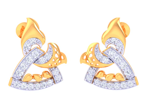 Printable 3D Jewelry design of Earrings with diamonds 3D Model