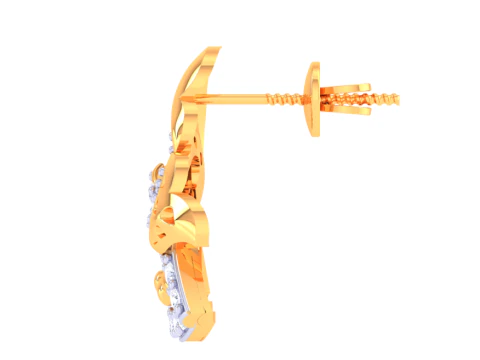 Printable 3D Jewelry design of Earrings with diamonds 3D Model