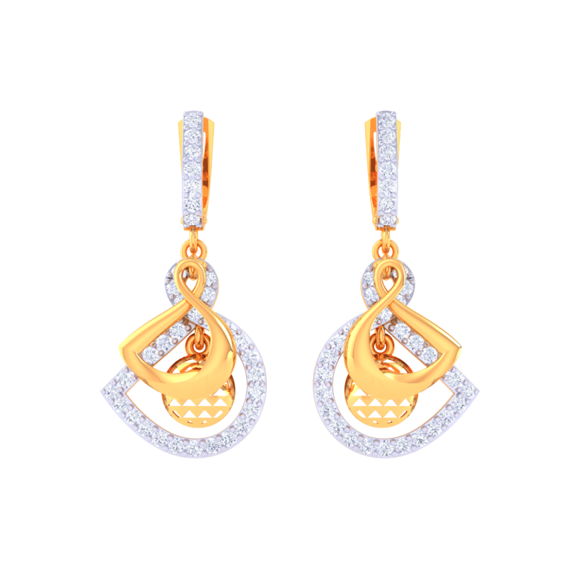 Printable 3D Jewelry design of Earrings with diamonds 3D मॉडल .c4d .max .obj .3ds .fbx .stl .blend