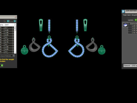 Printable 3D Jewelry design of Earrings with diamonds 3D मॉडल