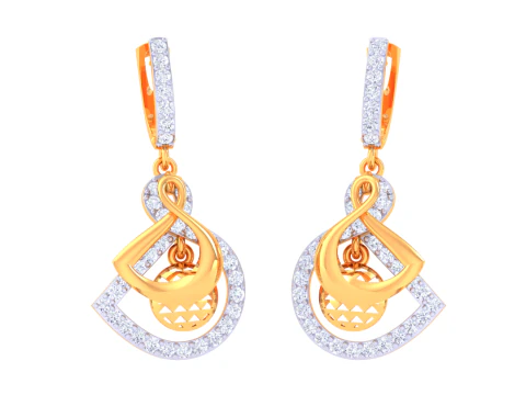 Printable 3D Jewelry design of Earrings with diamonds 3D Model