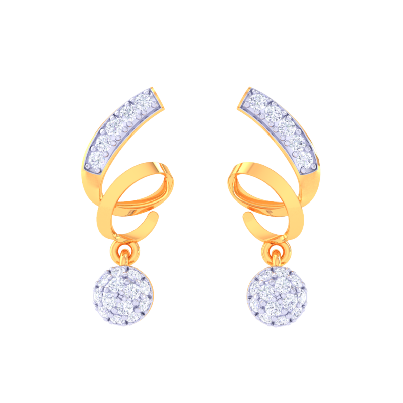Printable 3D Jewelry design of Earrings with diamonds 3D Model .c4d .max .obj .3ds .fbx .stl .blend