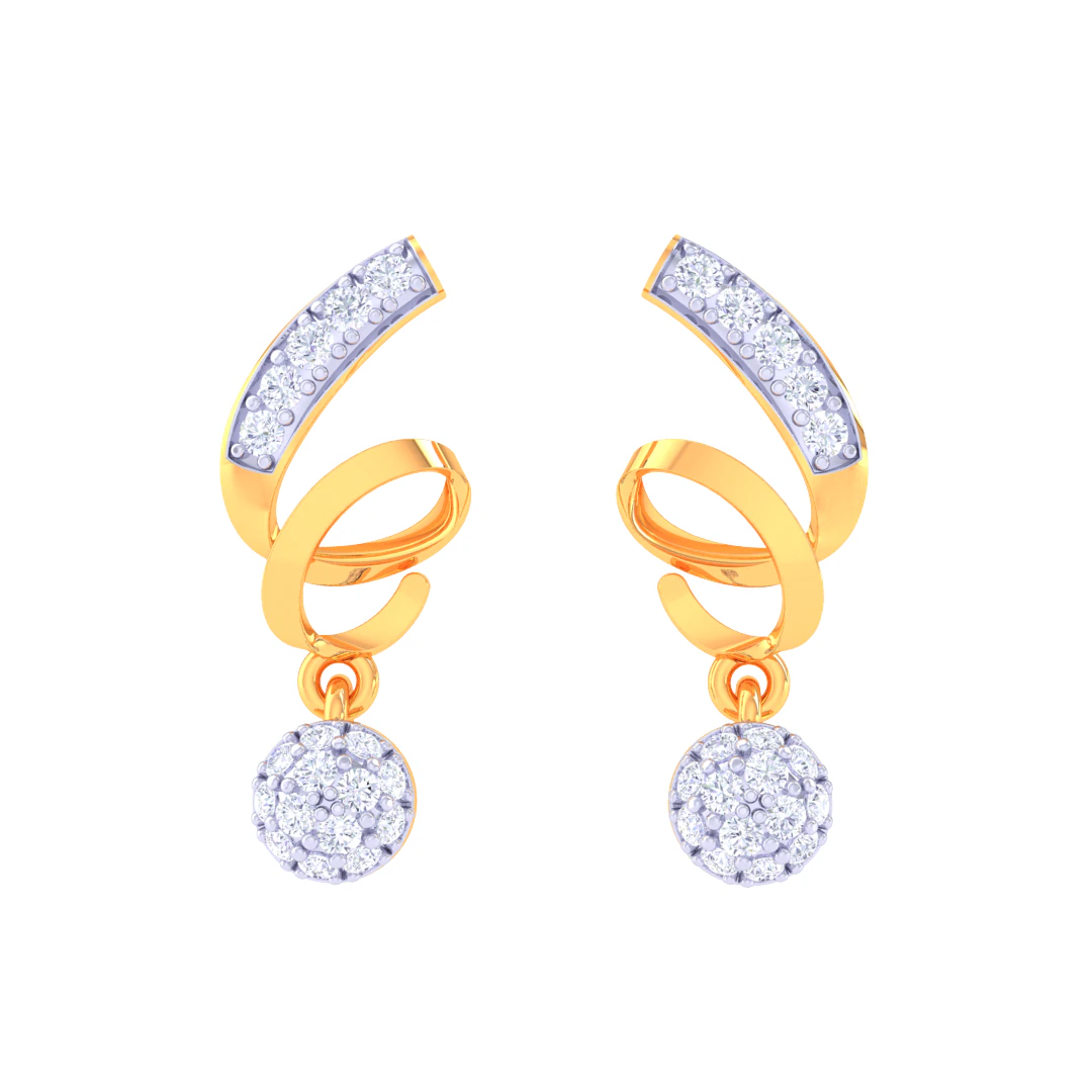 Printable 3D Jewelry design of Earrings with diamonds 3D Model .c4d .max .obj .3ds .fbx .stl .blend 