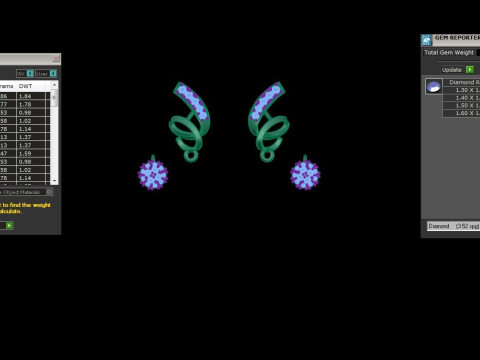 Printable 3D Jewelry design of Earrings with diamonds 3D Model