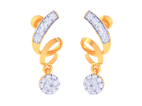 Printable 3D Jewelry design of Earrings with diamonds 3D Model