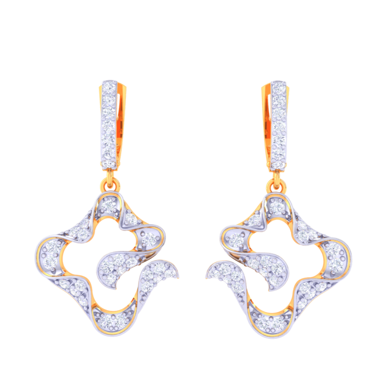 Printable 3D Jewelry design of Earrings with diamonds Model 3D .c4d .max .obj .3ds .fbx .stl .blend