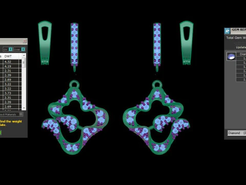 Printable 3D Jewelry design of Earrings with diamonds 3D Model