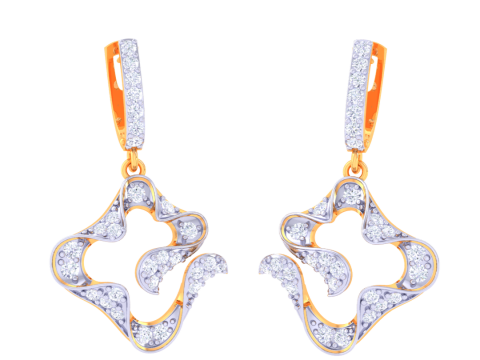 Printable 3D Jewelry design of Earrings with diamonds Model 3D