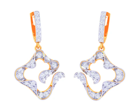 Printable 3D Jewelry design of Earrings with diamonds 3D Model