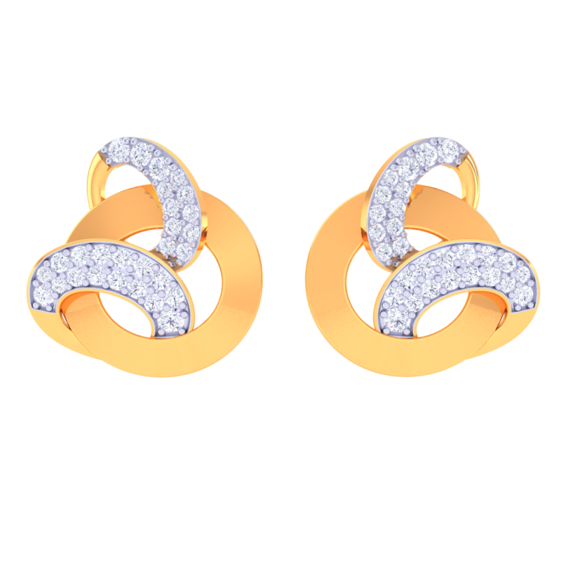 Printable 3D Jewelry design of Earrings with diamonds 3D Модель .c4d .max .obj .3ds .fbx .stl .blend 