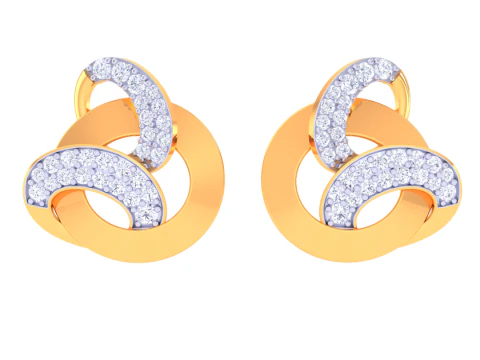 可打印的 3D 钻石耳环珠宝设计 3D 模型