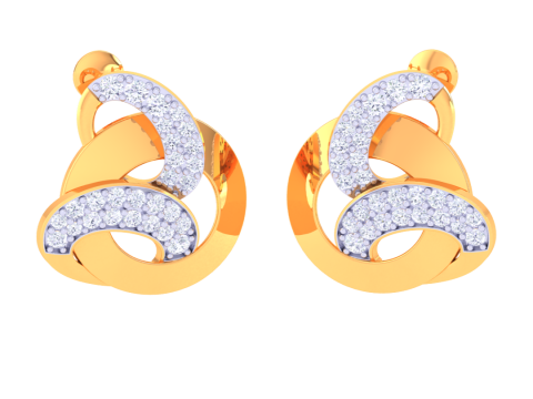 Printable 3D Jewelry design of Earrings with diamonds 3D Модель